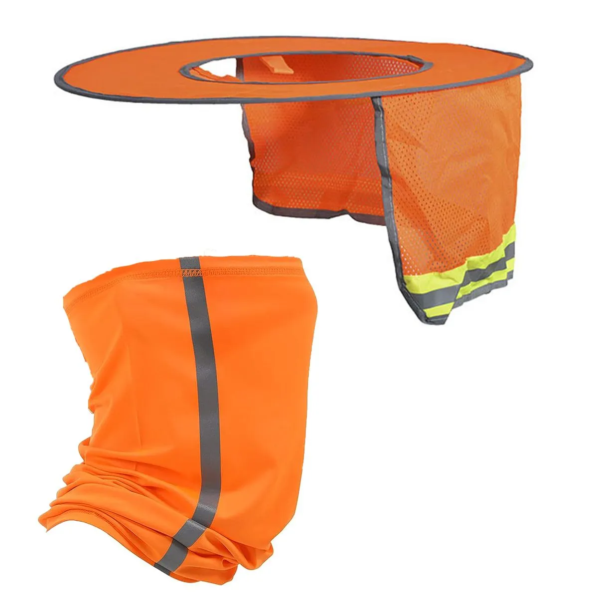 Visibility Reflective Safety Hat Covers with sunshade neck protection - Orange