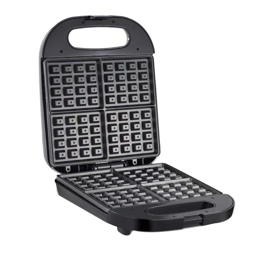 Double-Sided Four-Compartment Waffle Maker, 1400W Breakfast Machine