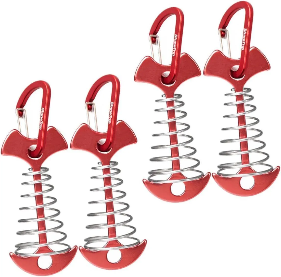 4pcs Fish Bone Shape Tent Pegs Lightweight Aluminum Spring Hook Tent