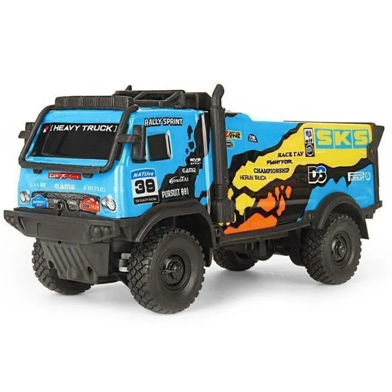 LED Light Up Blue Yellow Rally Truck Remote Control Car RC Cars Kids Toy