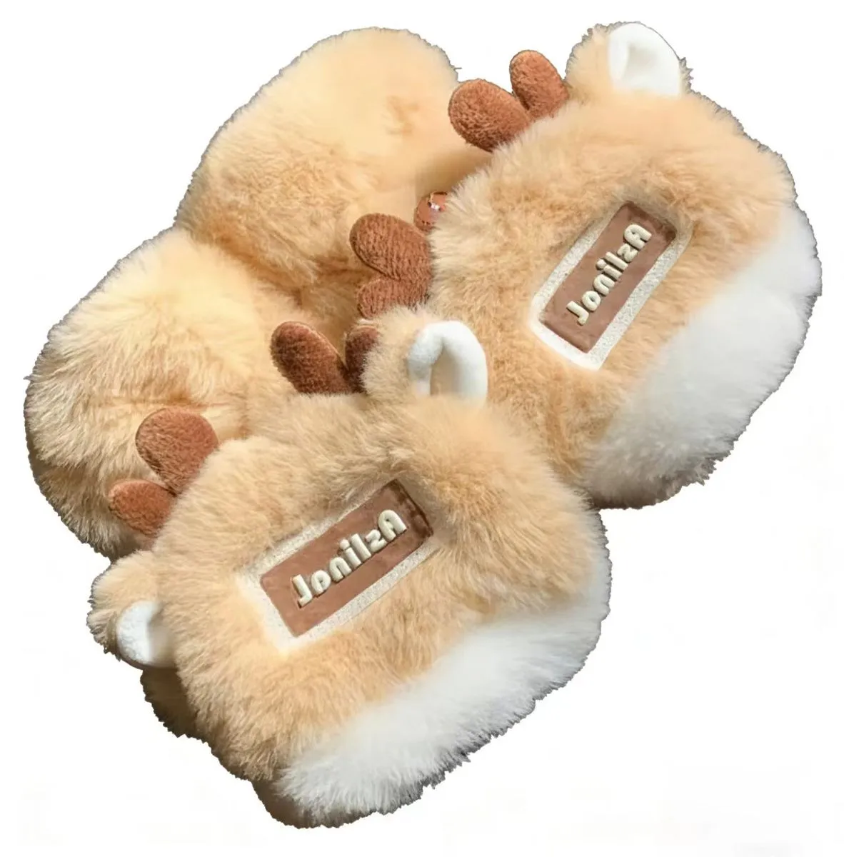 Cute Reindeer Plush Convertible Winter Gloves