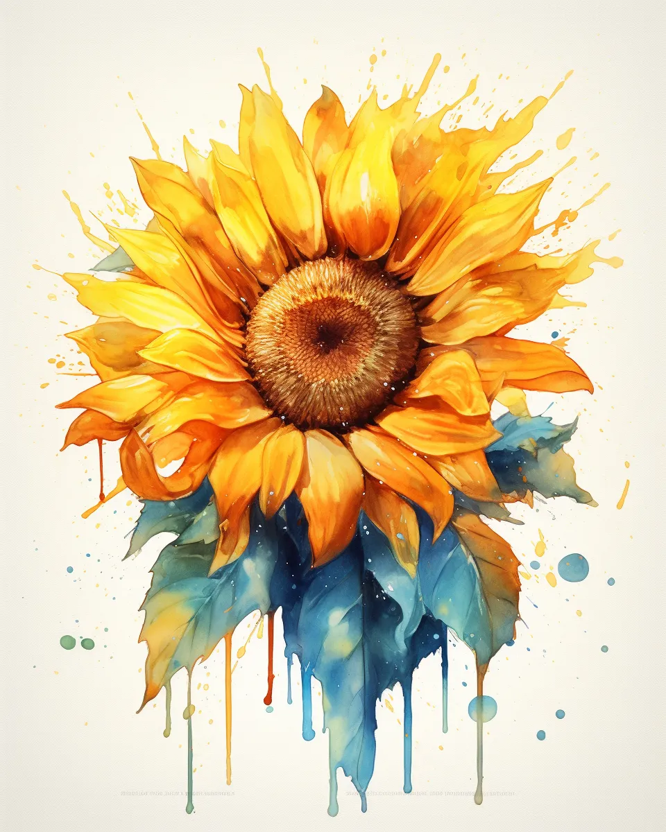 Vibrant Sunflower Splash - Paint by Numbers Kit for Adults, 40cm x 50cm