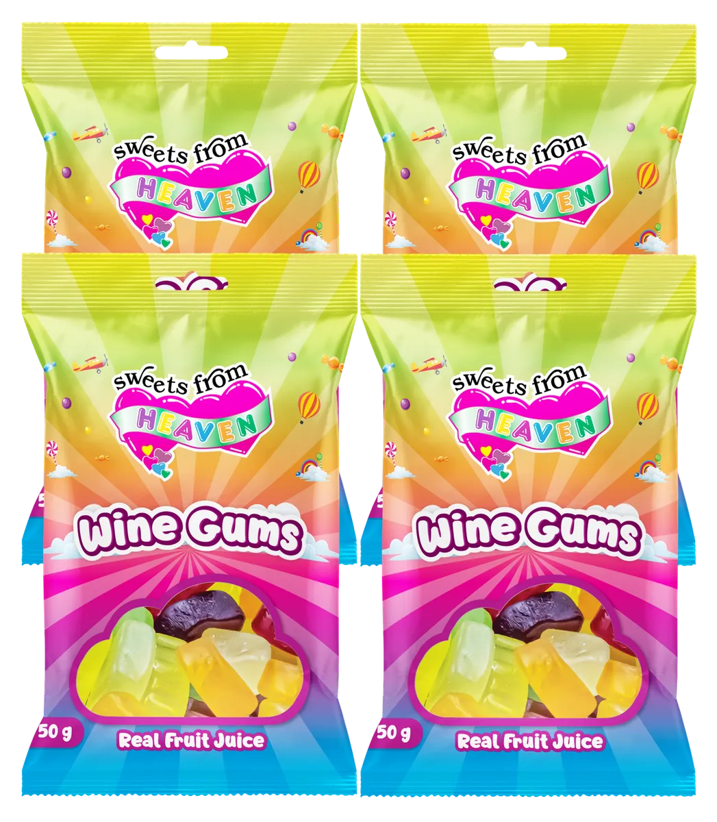 Sweets from Heaven | Wine Gums | Sweets & Chocolate Hampers | 50g | 4 Pk