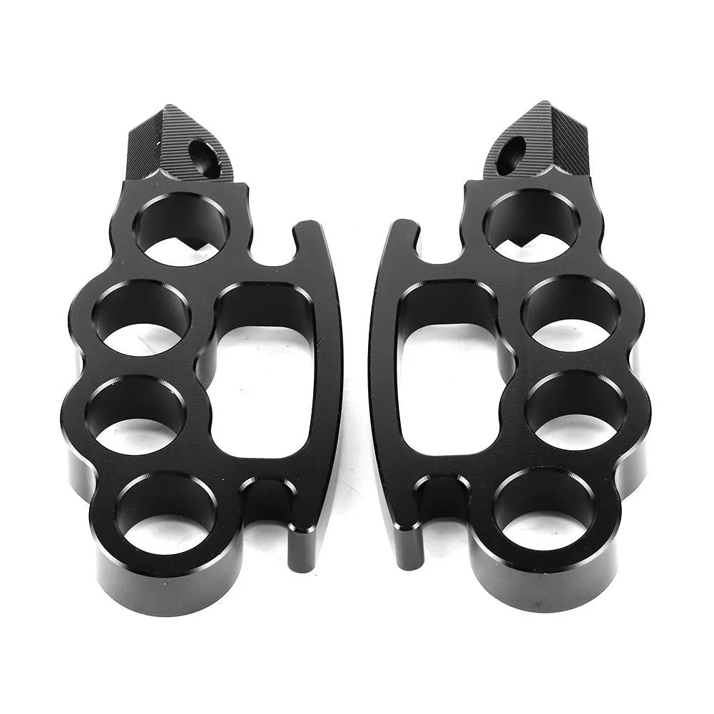 2pcs Aluminum Flying Knuckle Foot Peg Black Control Footrests
