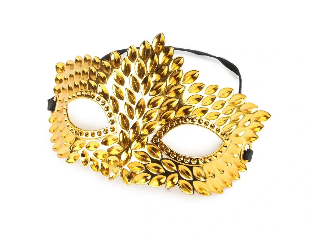 Gold Feather Masquerade Mask