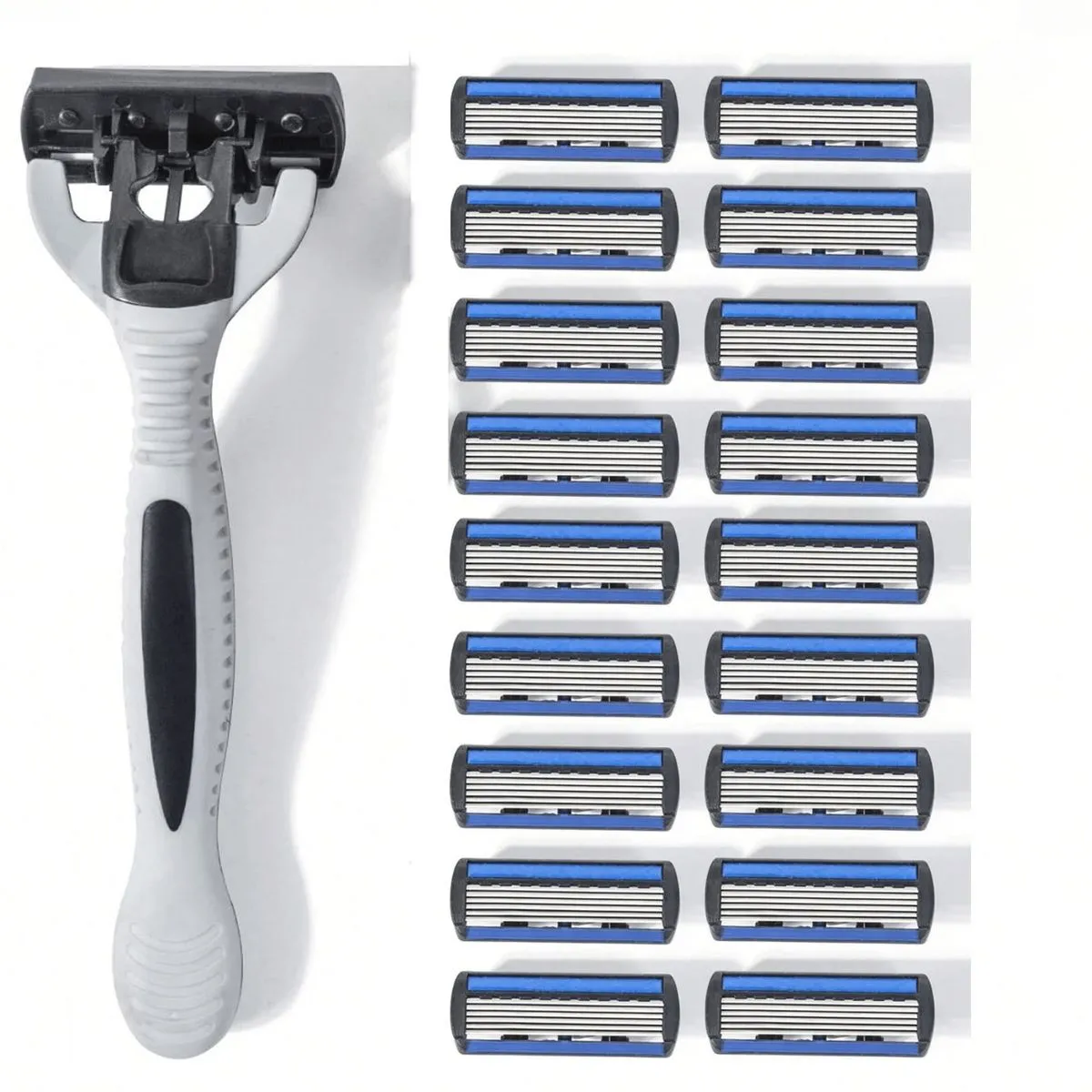 Manual Razor Set, Non-slip Handle,Includes Replaceable Blades.