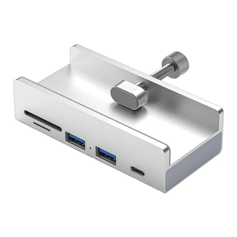 Multi Ports USB 3.0 Hub with Power Supply, Compatible with Laptop - 2 USB 1 TYPE C SD TF