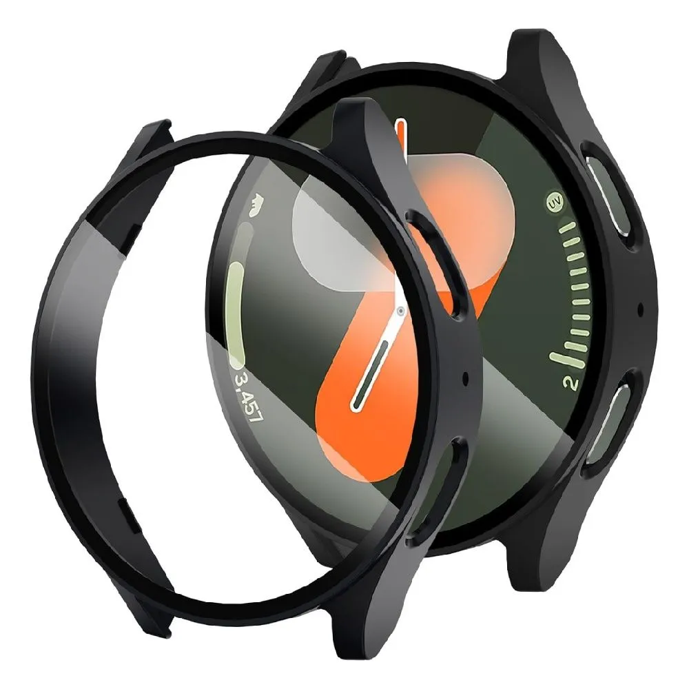 2Pack Compatible With Samsung Watch 7 40mm Hard Screen Protector Case Cover - Black