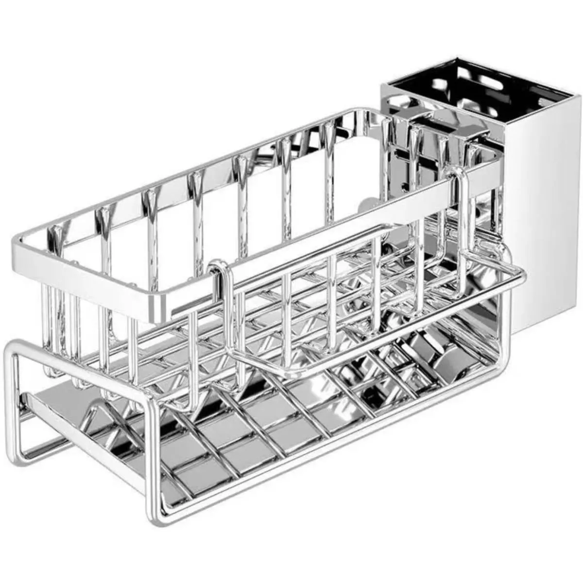 Stainless Steel Brush Tube Sponge Rack,Kitchen and Bathroom Sink Cloth Rack