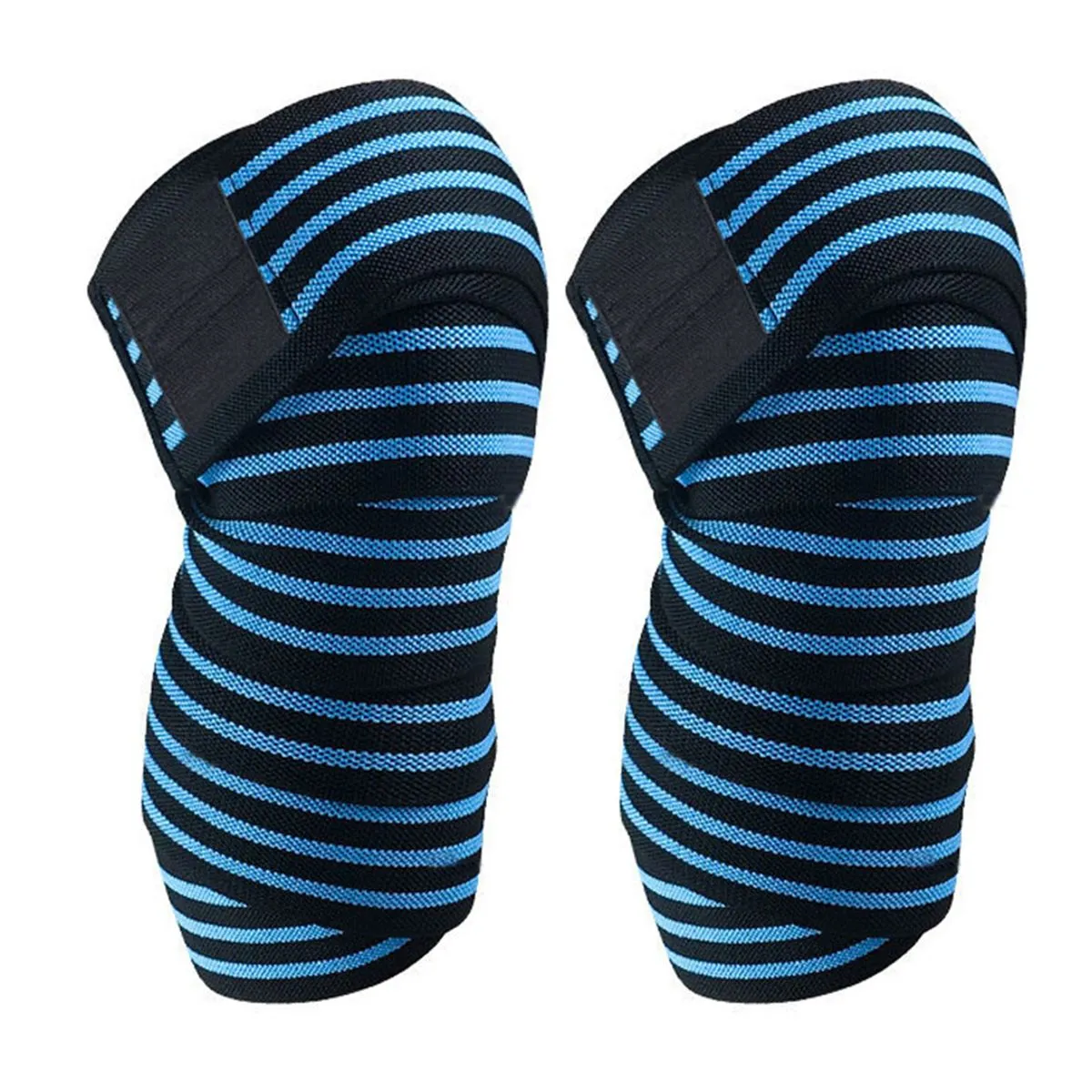 Knee Wraps Blueblack Knee Support Bandage for Legs Stabilising Ligament - 2 Pack - Blue