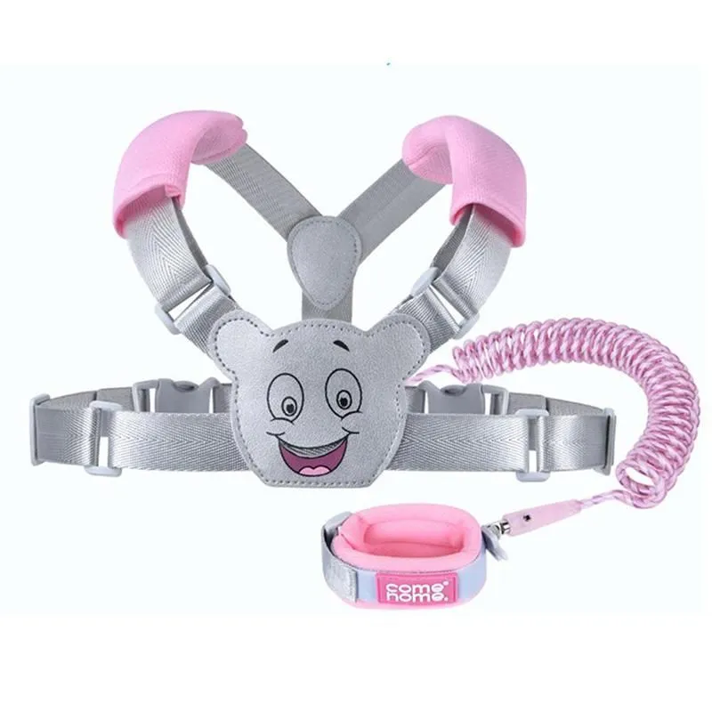 Toddler Child Reflective Anti Lost Walking Safety Harness Wristband Strap - Pink