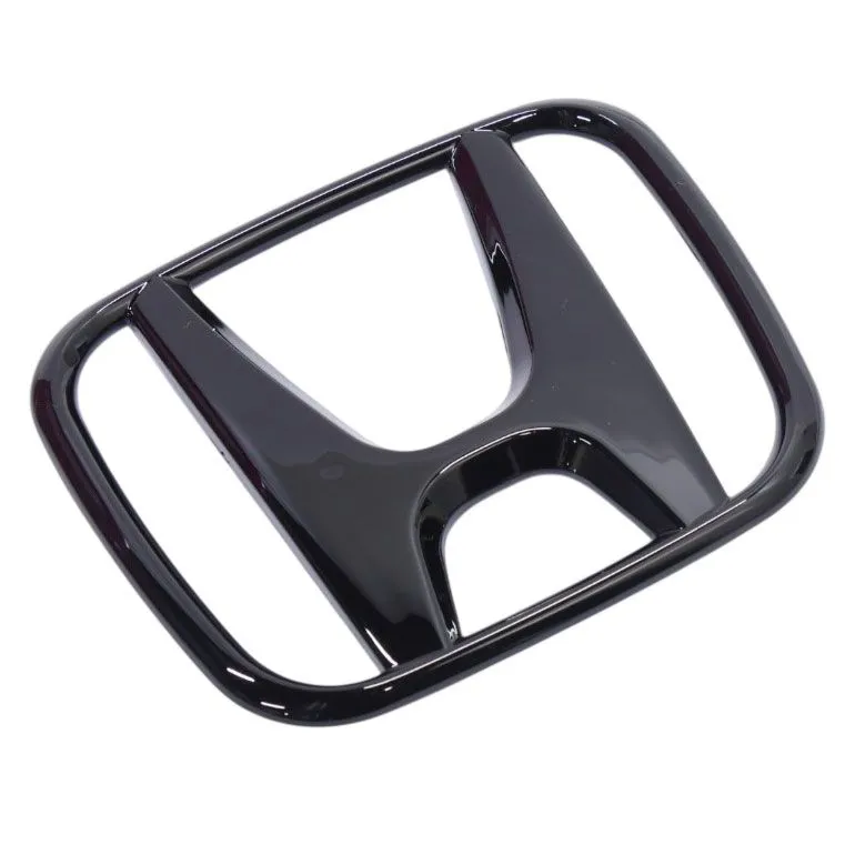 Honda H Raised Decal Front Sticker Badge - Gloss Black - 110 x 88mm