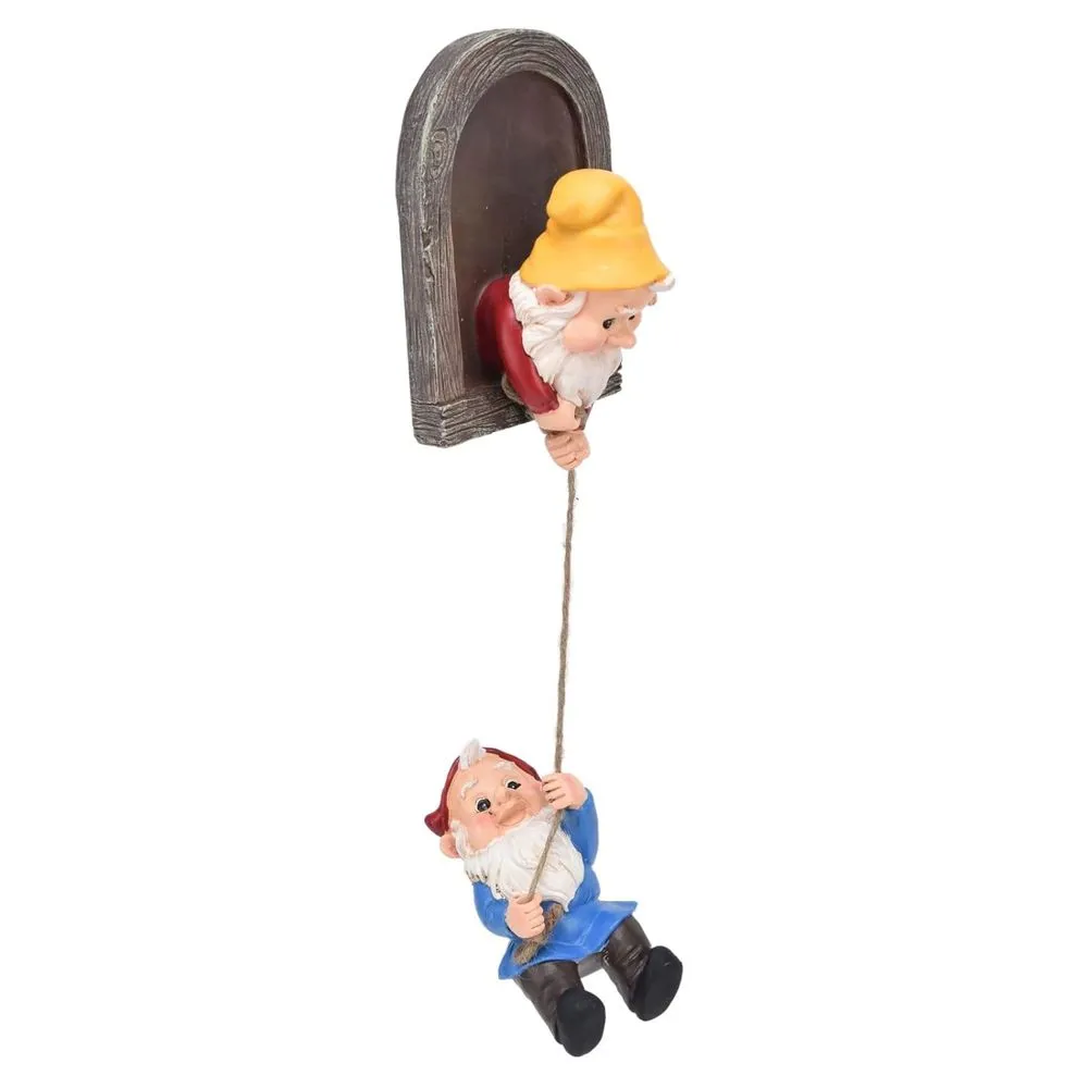 Decor Tree Mounted Rope Climbing Gnome Ornament (36cm)
