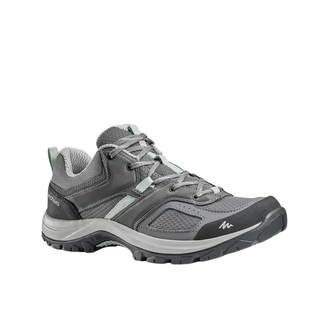Quechua Women's mountain walking shoes - MH100 - Grey/Green