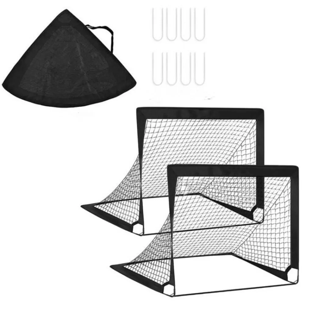 Basics Portable Pop Up Soccer Goal Net for Backyard Training-Two Pieces