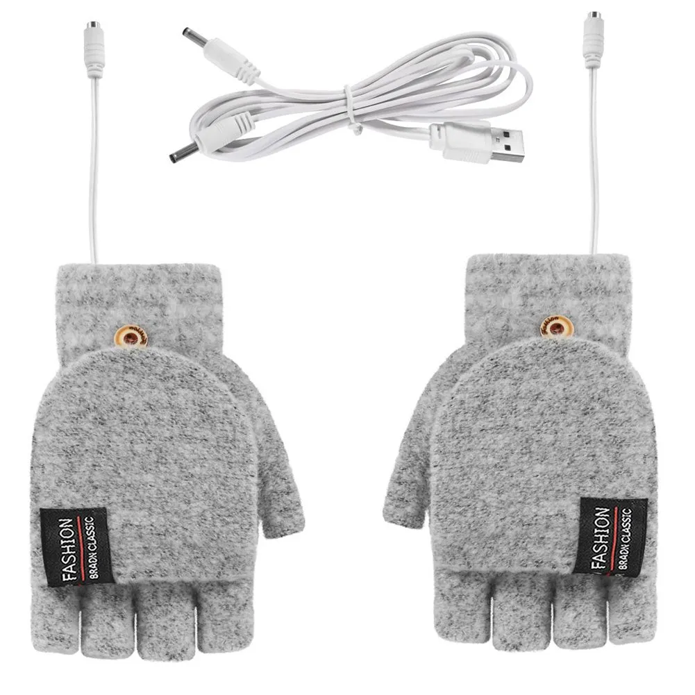 Electric Heated Gloves Double-Sided Heating Gloves Gray