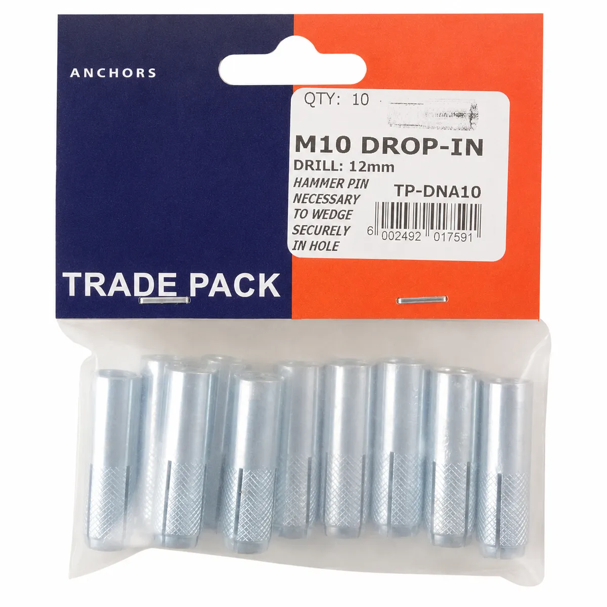 Drop-In Anchor M10 - 10 Pack TP-DNA10
