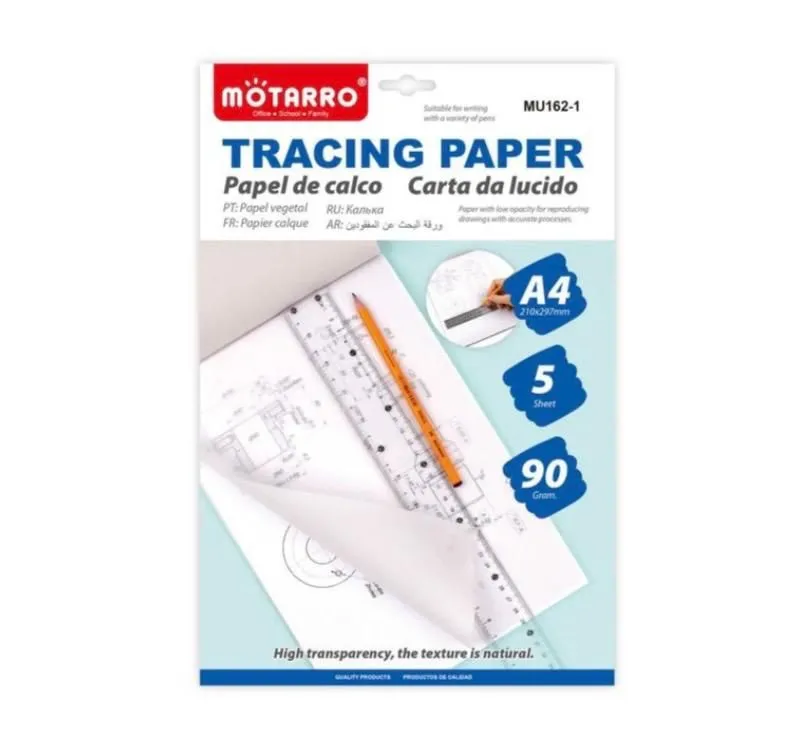 High Transparency -Tracing Paper-A4-5 Sheets-For Office ,School Use