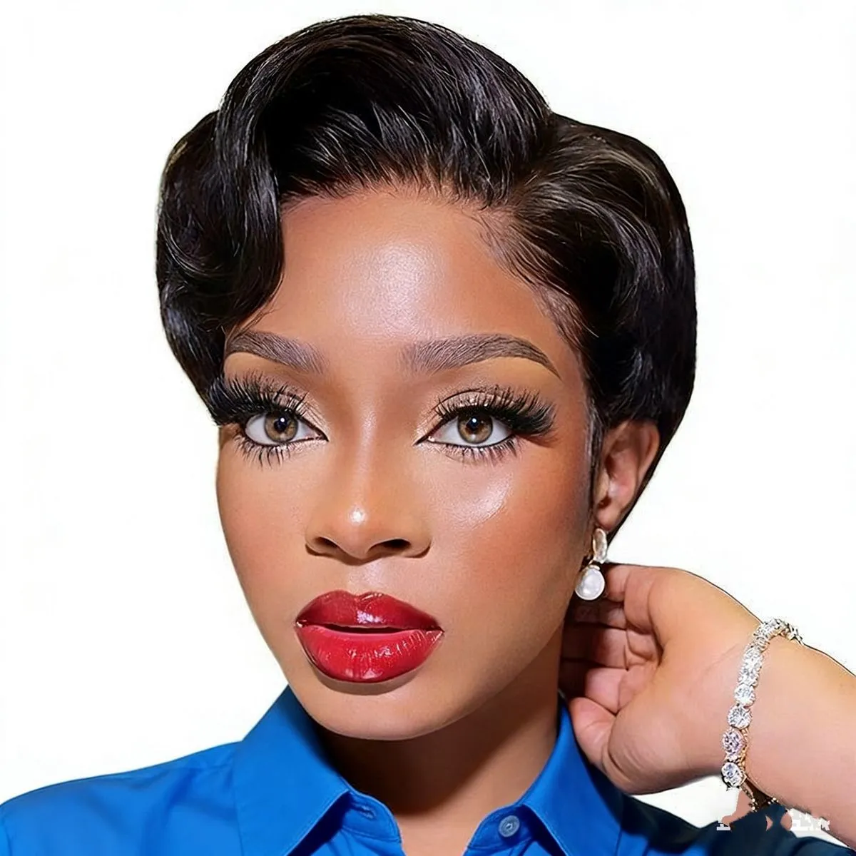 No Glue HD Lace 13x4 Pixie Cut Wigs Short Straight Wear&Go Wig Geebuy