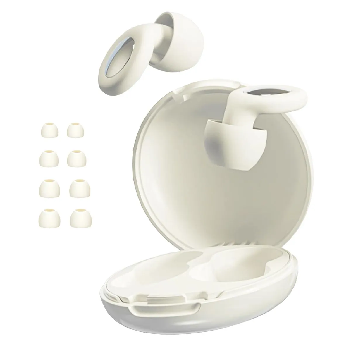JESSEJESSE Soundproof Ear Plugs,Silicone Soft Sleeping Earplugs - White