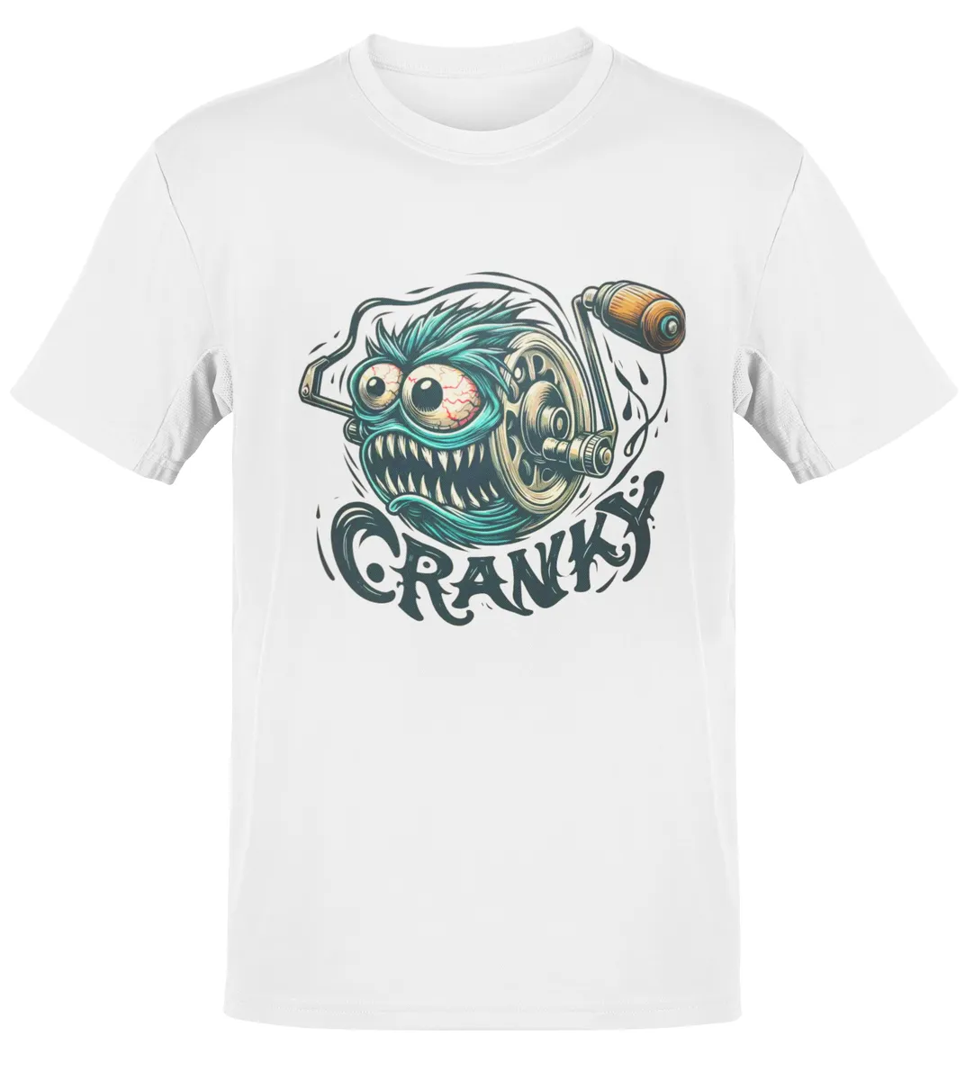 Funny Fishing T-Shirt - Cranky Monster Fishing Reel