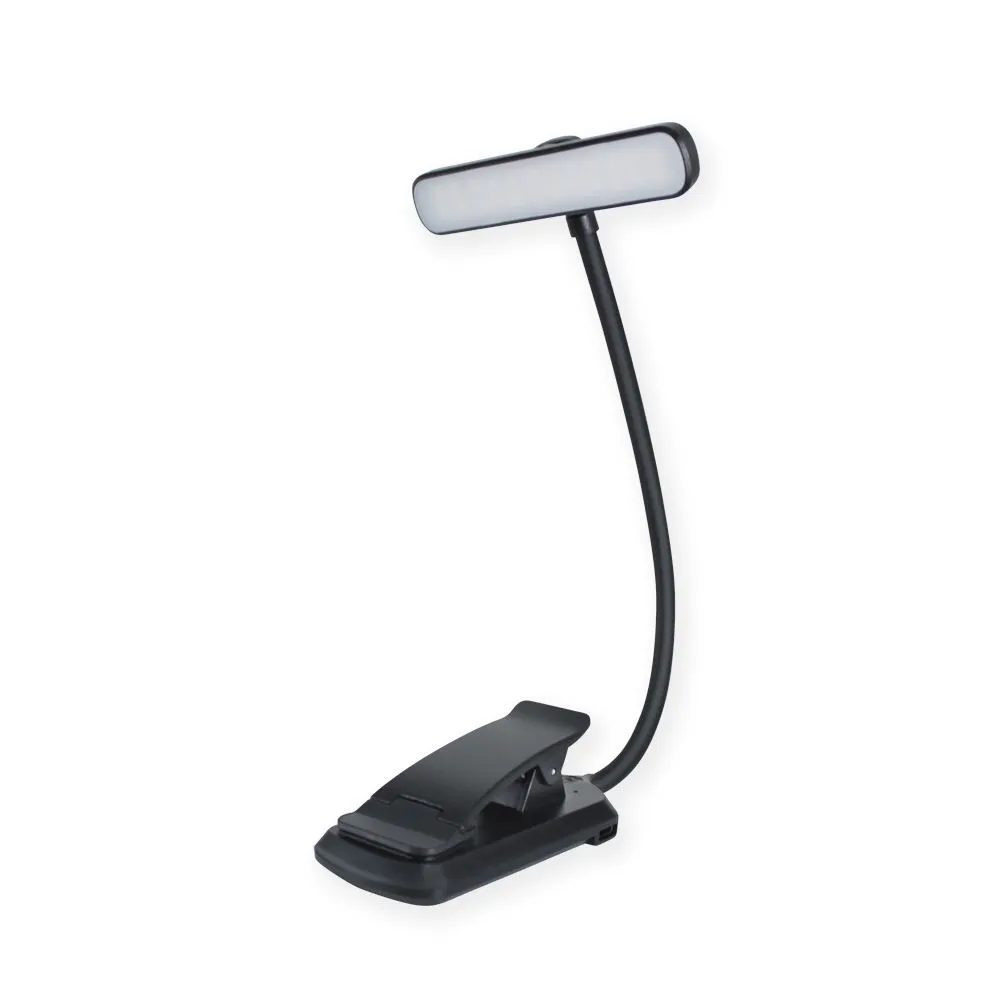 Eye-Care Desk Clip Lamp with USB Charging - Black
