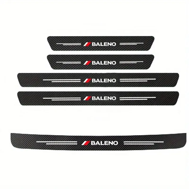 Door Sill Protector Set - Premium Vinyl Scratch Guards Compatible with Suzuki Baleno
