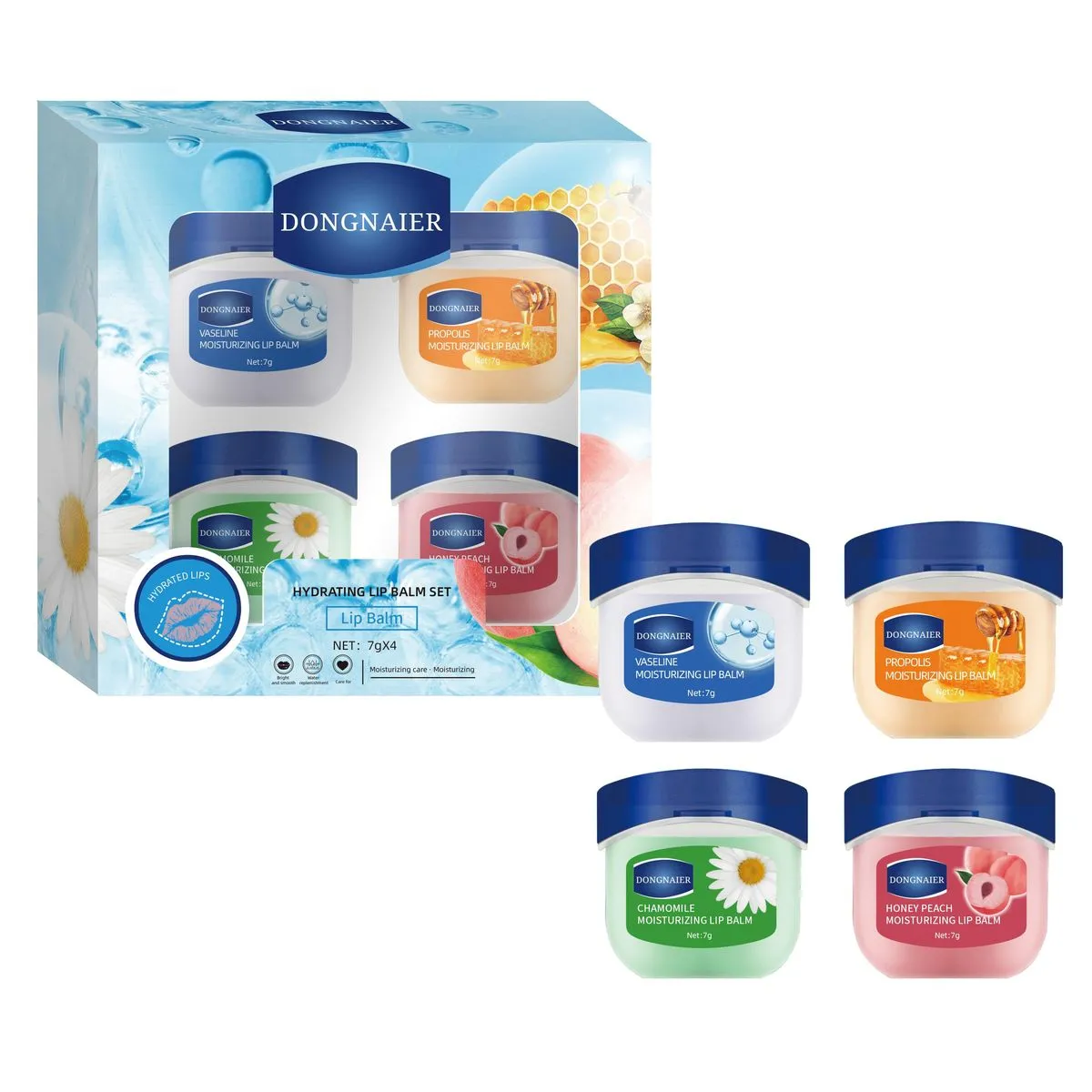 DONGNAIER 4-8 Pack Moisturizing Lip Balm Set