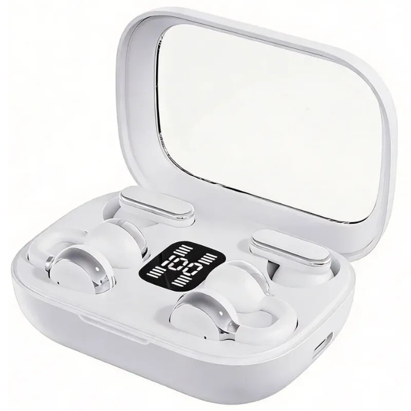 2-in-1 Wireless Bluetooth Earbuds - Open Ear & In-Ear Combo - White