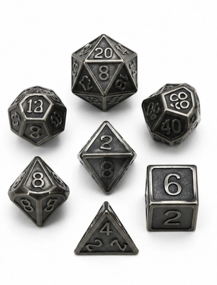 7 Piece Polyhedral Metal Dice Set