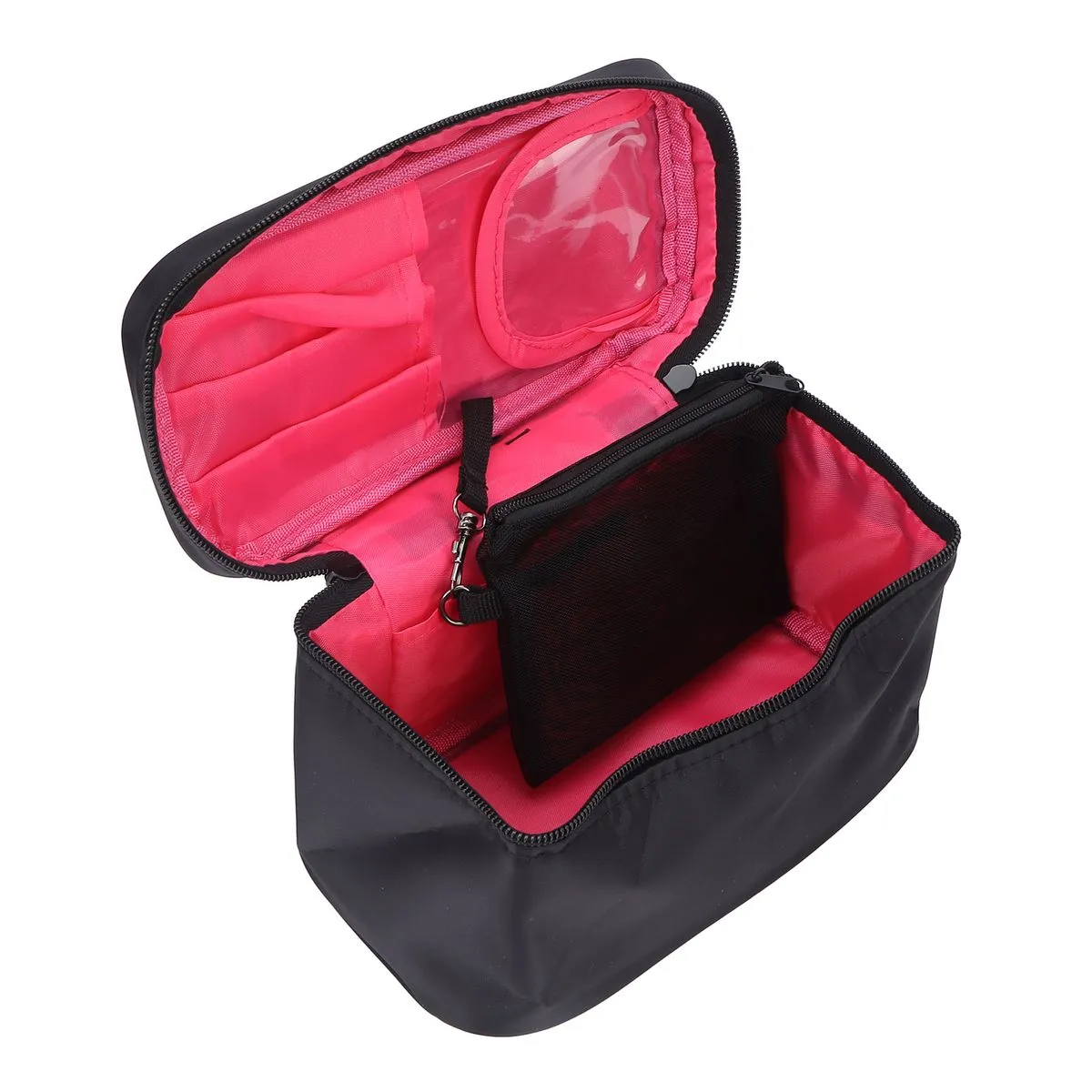Pink Makeup Bag Large Capacity Nylon Wash Pouch