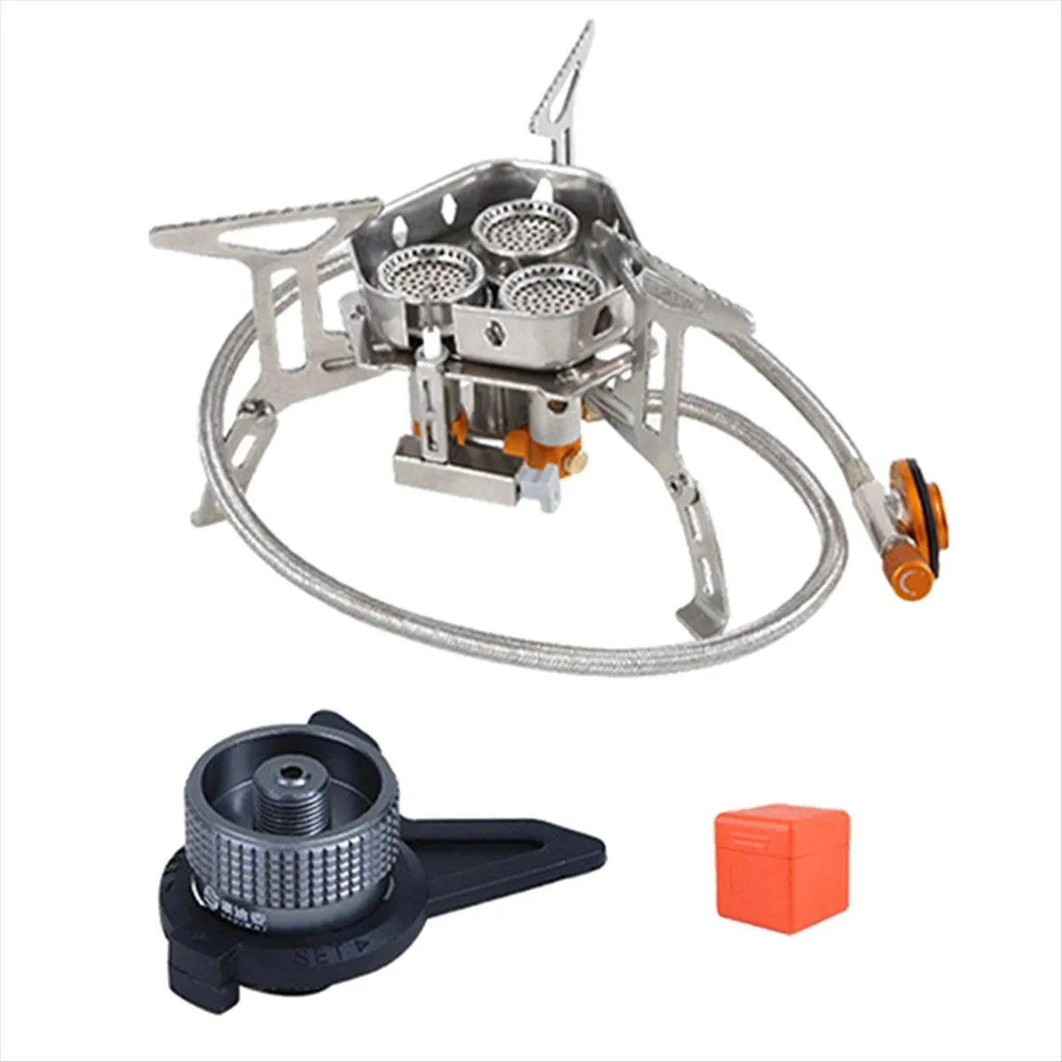 3 Heads Gas Stove Tourist Camping Burners 5800W Bbq Cooking Equipment