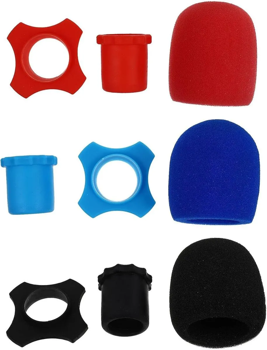 Shockproof Mic Accessories Sponge Covers, Anti-roll Rings & Tail Sleeves