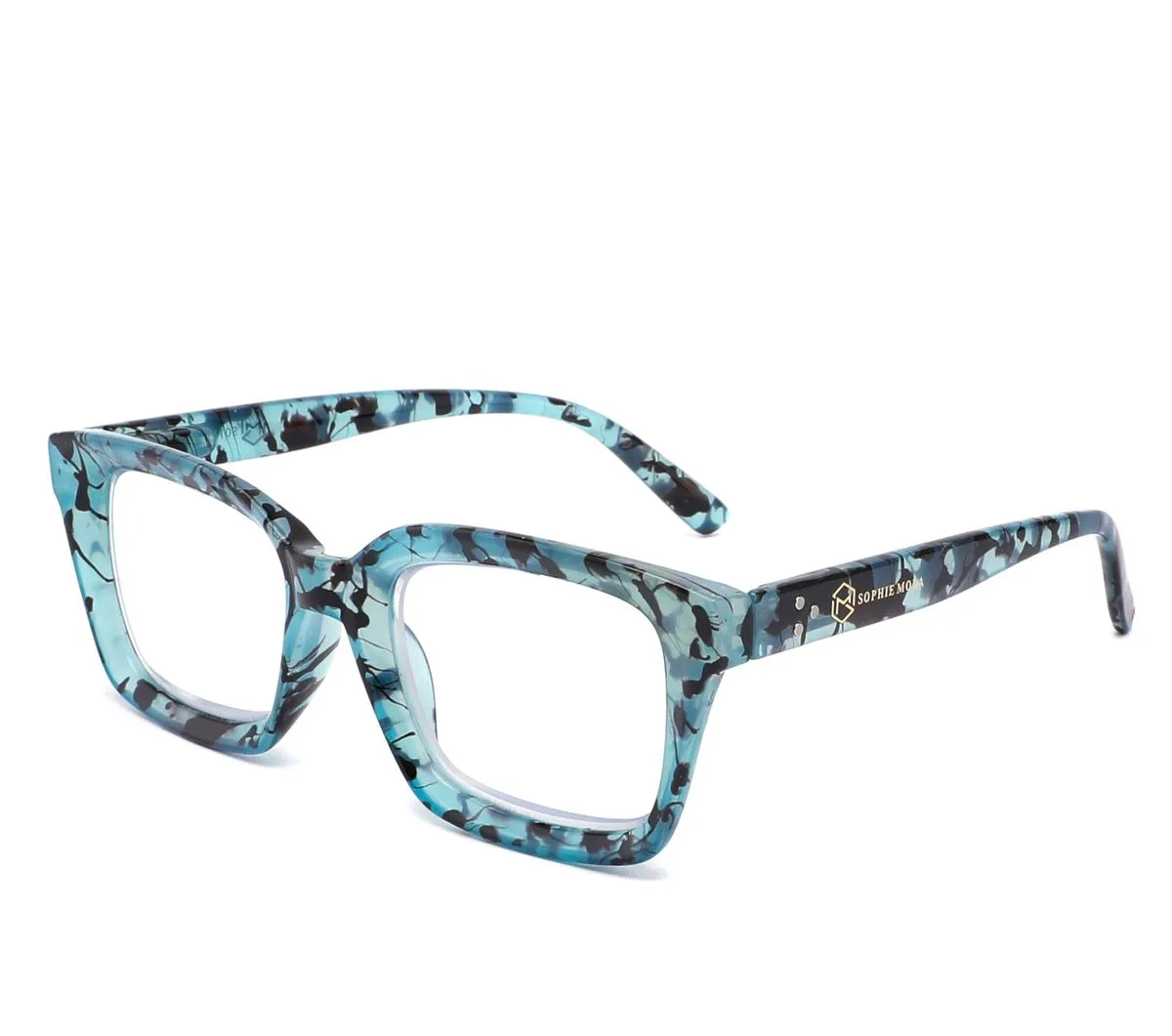Sophie Moda- Reading Glasses +3.00 Anti-Blue Light - Euca Collection - Blue