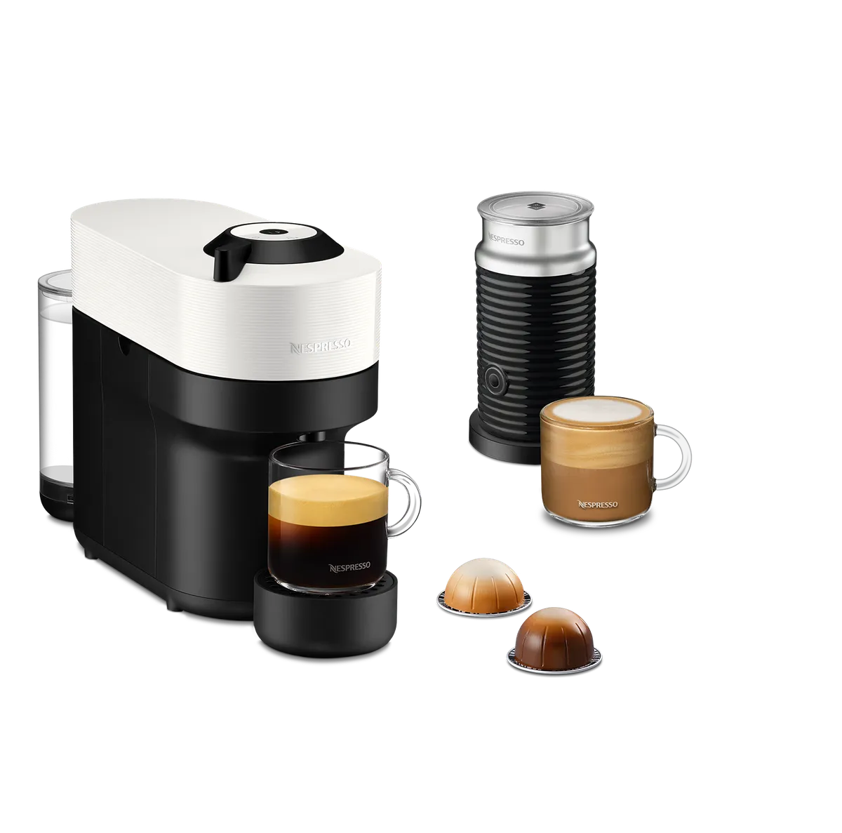 Nespresso Vertuo Pop Bundle Coffee Machine - Coconut White