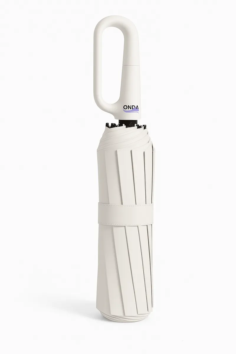 Premium Compact Umbrella - Windproof & Lightweight - White
