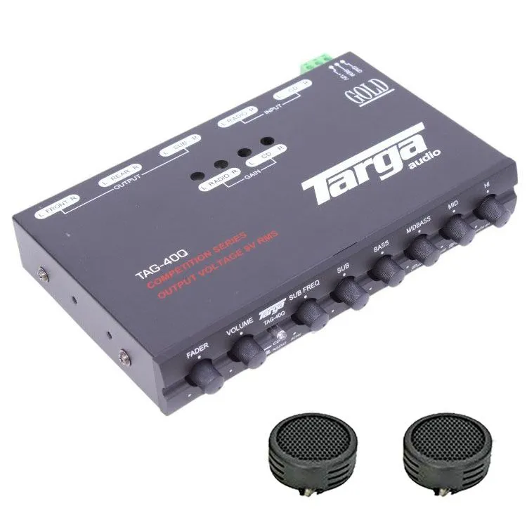 Targa TAG-40Q 4 Band Pre Equalizer with line Driver & Evo Tweeters