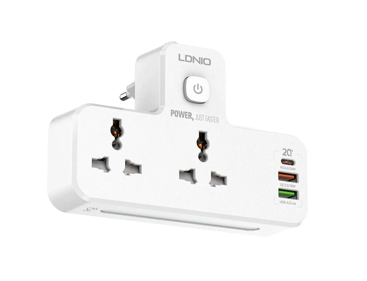 LDNIO SC2311 20W 3-Port USB Charger Extension Power Strip
