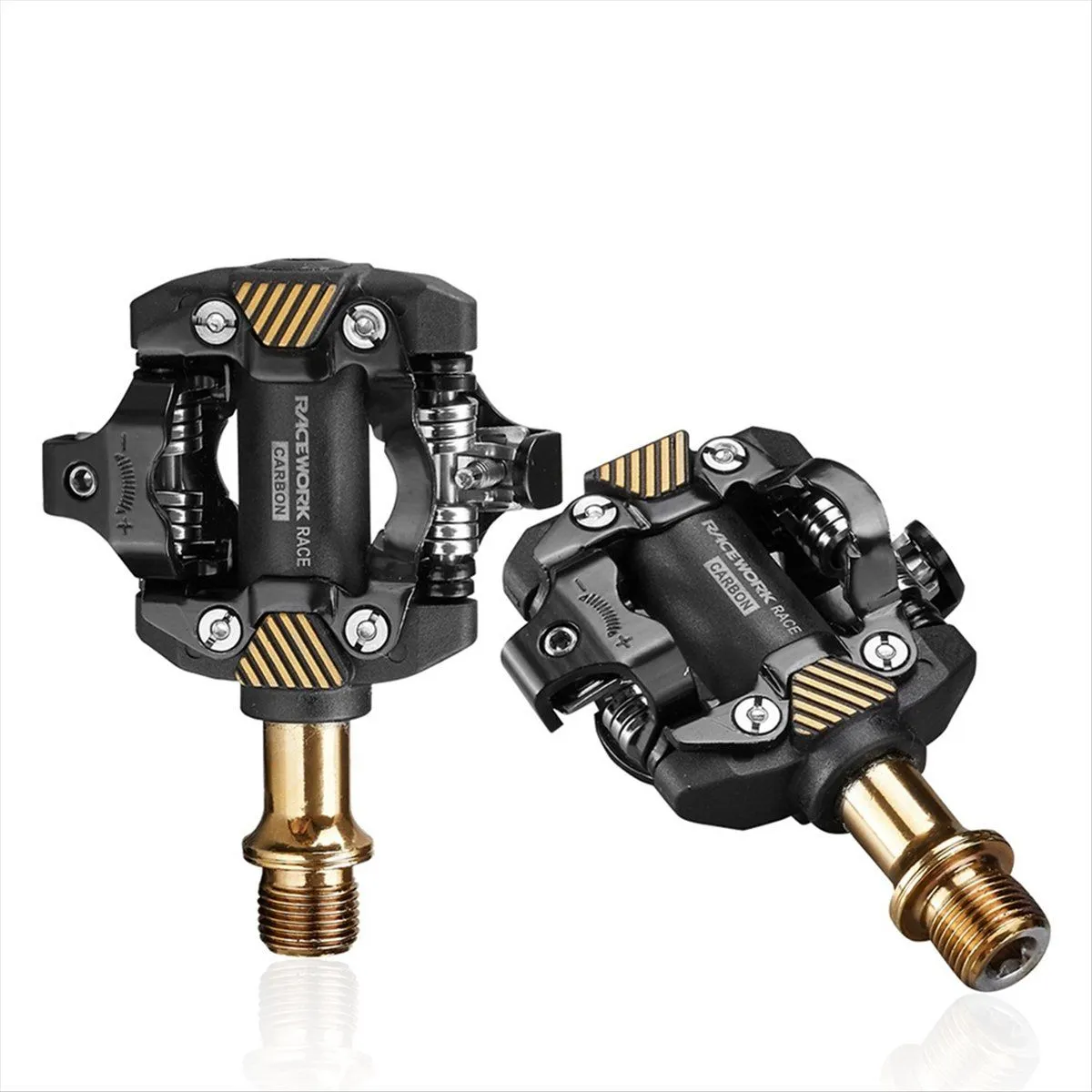 Racework Mtb Bike Pedal Self-Locking Spd Pedals Bicycele Parts-Gold