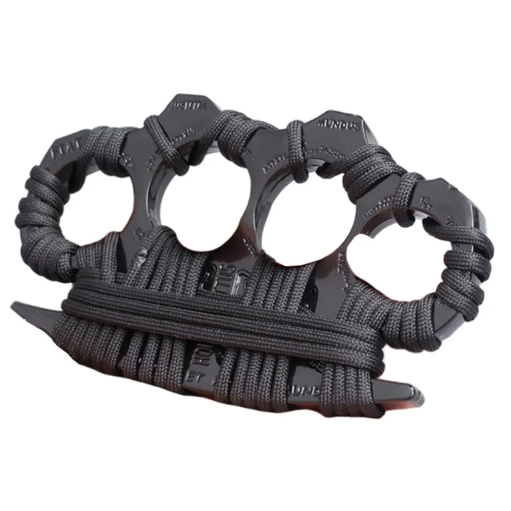 Knuckle Duster Metal Punch Knuckle For Self-Defense - Black