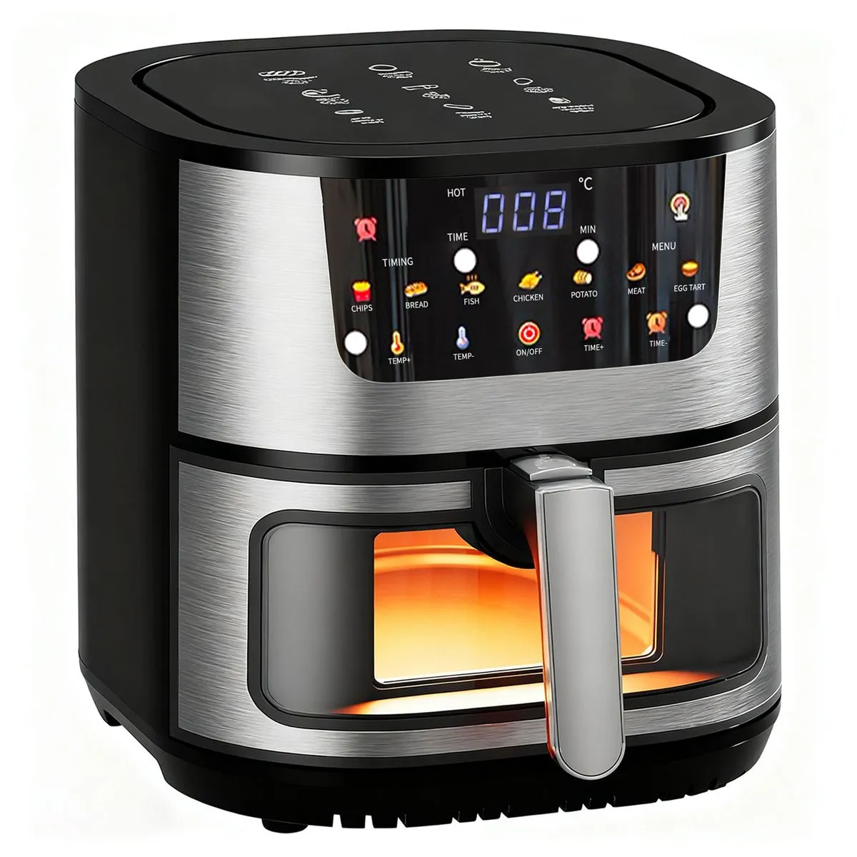 15L Multi-function Electric Fryer, Family Size Digital Air Fryers - Black