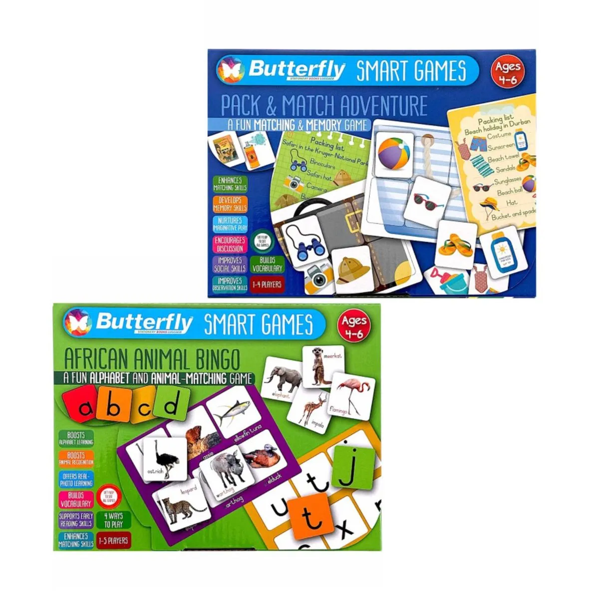 Butterfly Smart Games - Safari Skills & Sorting Adventure (2-Pack)