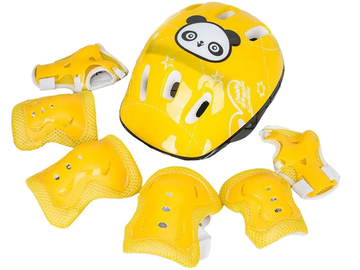 Kids 7-Piece Skateboard Protective Gear Set - Yellow