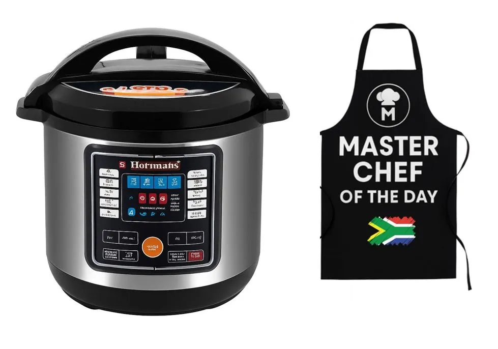 Hoffmans Multi-Function 12L Commercial Electric Pressure Cooker with Apron