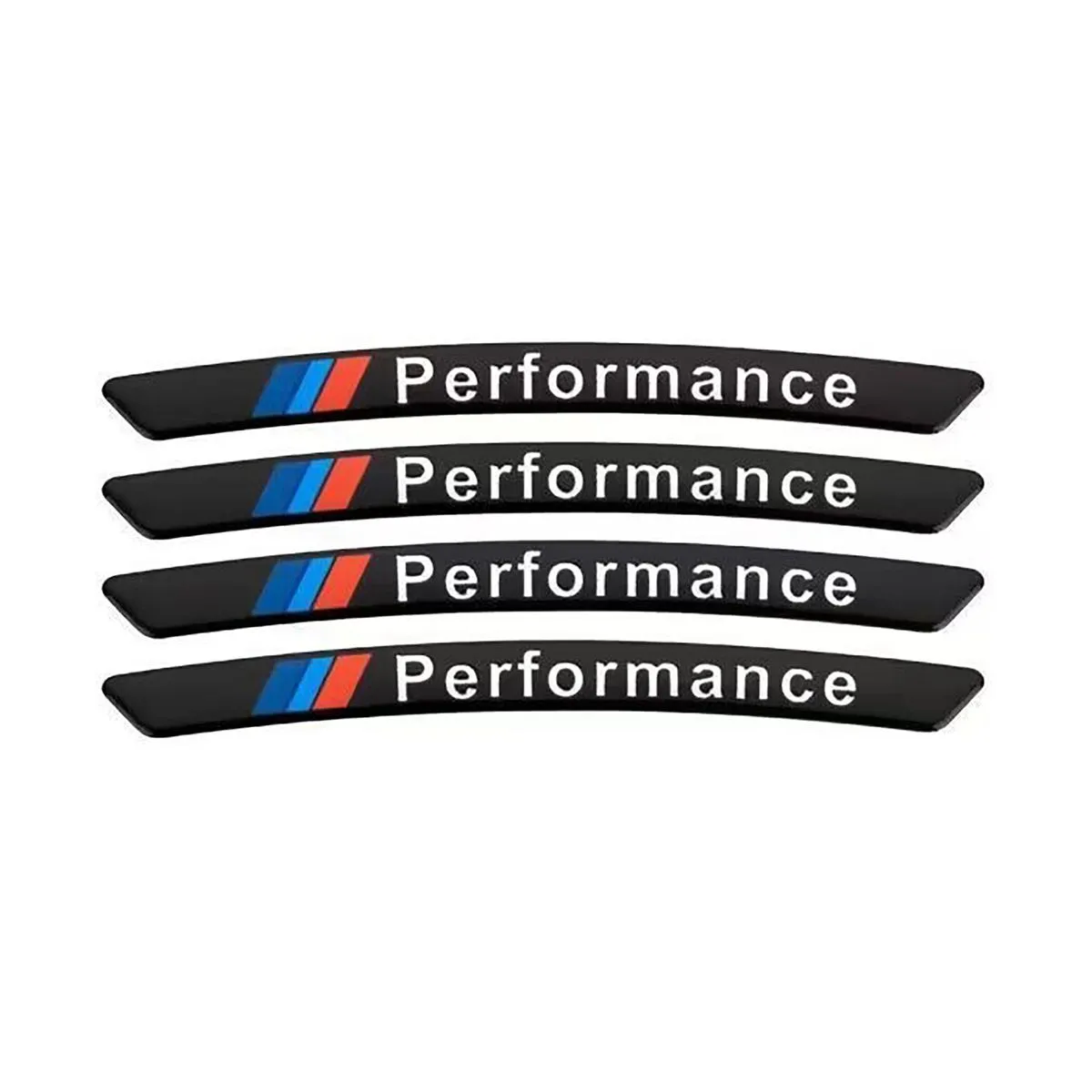 4 Piece 3D Wheel Decoration for All BMW Models Custom Car Sticker Badge - Black