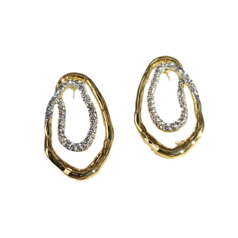 New Vintage Diamond Stud Earrings Contrast Design Fashion Ear Jewellery