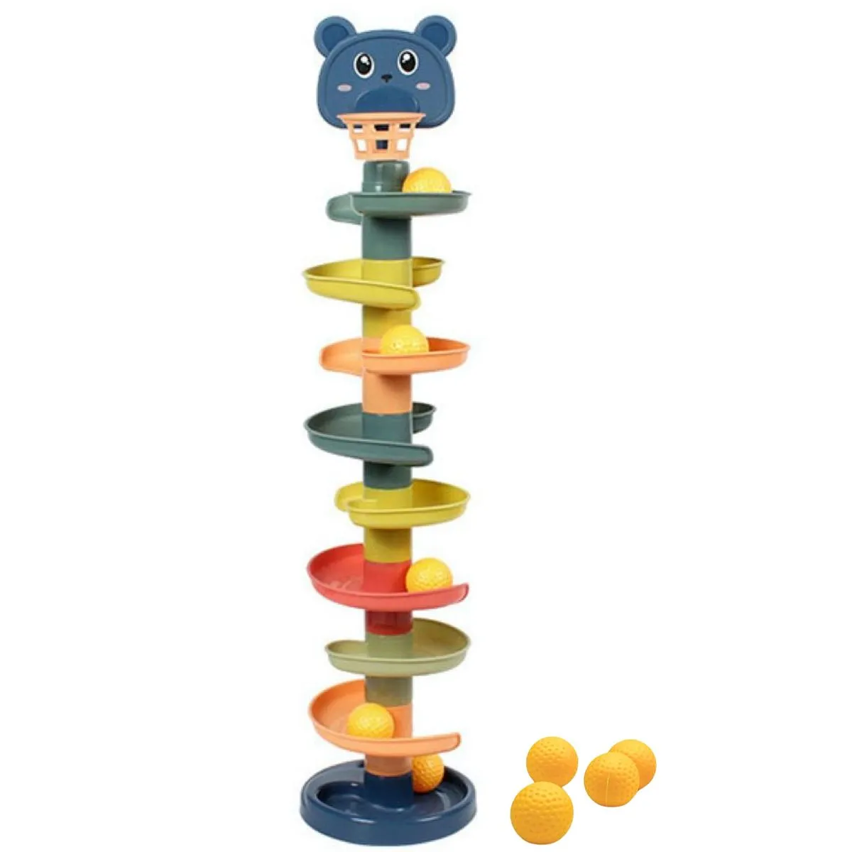 Bestby- Basketball-Style 9 Layers Rolling Ball Track Tower Toy with 9 Balls