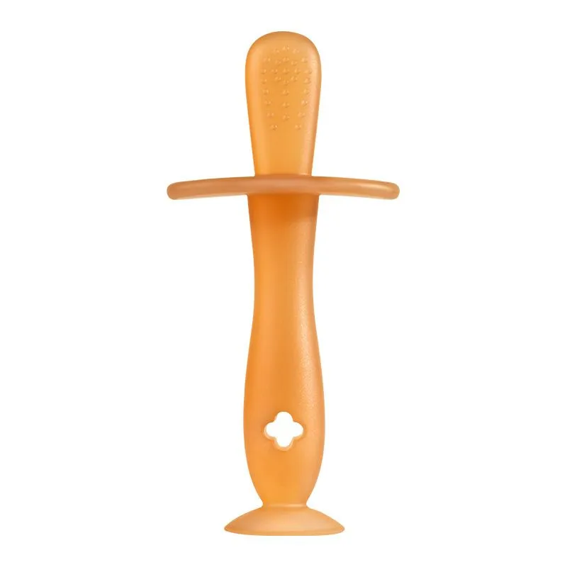 Baby Silicone Teething Stick Gum Massager for Teething Relief - Brown, Orange
