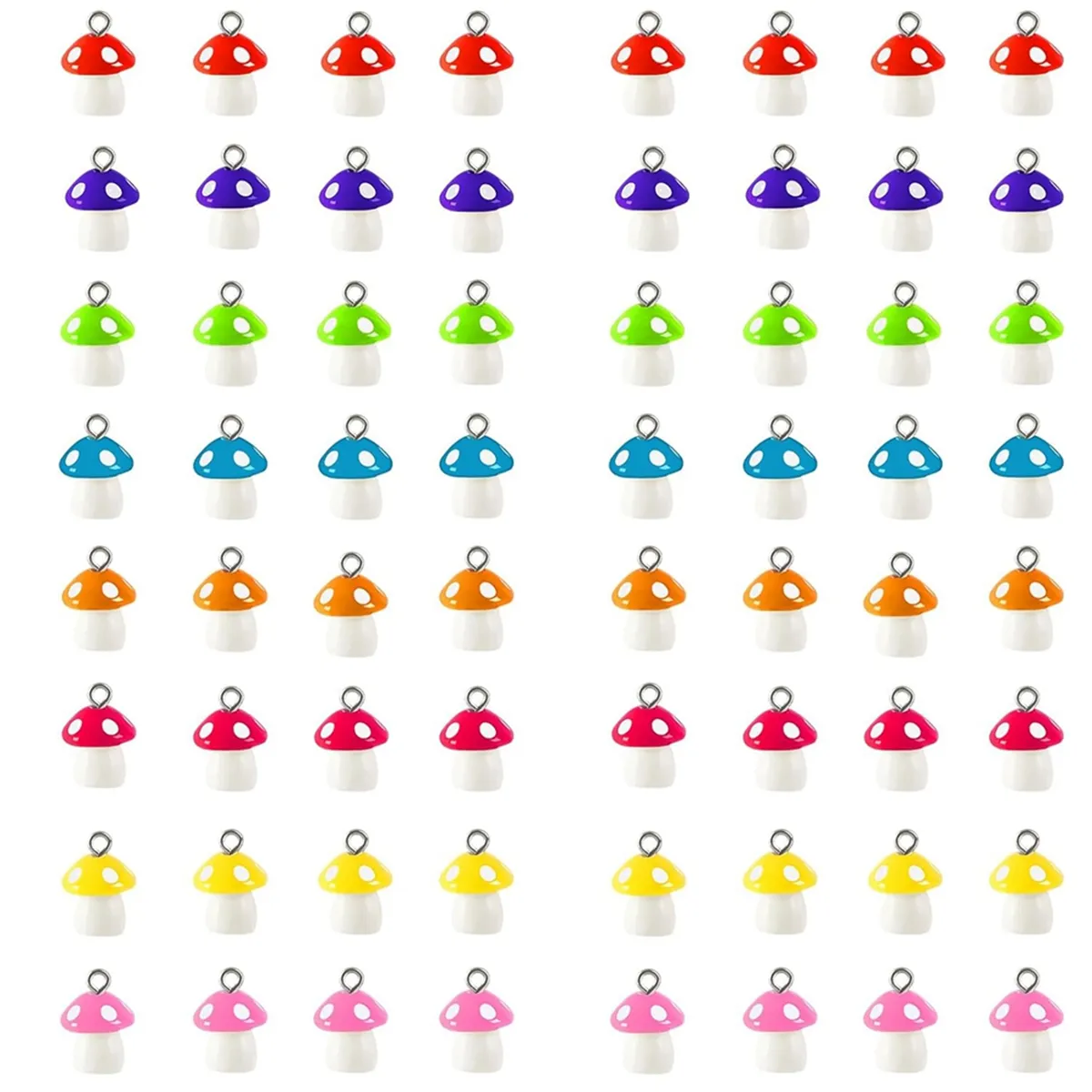 Mushroom Charms 64 Pcs Mushroom Resin Charm Beads Ornament