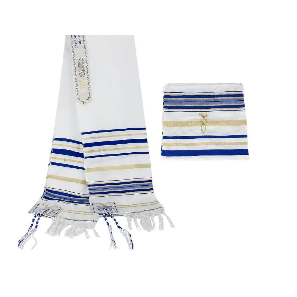 Religious Wear Tallit Jewish Prayer Shawl (52cm x 180cm) - Blue